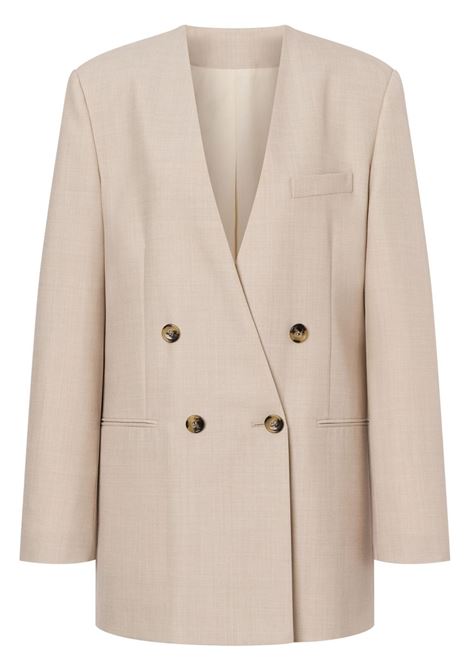 Beige lapeless double-breasted blazer Philosophy Di Lorenzo Serafini - women